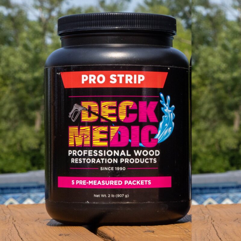 Deck Medic Pro Strip 5 Pack Kit jar on a deck